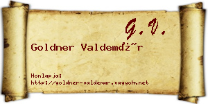 Goldner Valdemár névjegykártya
